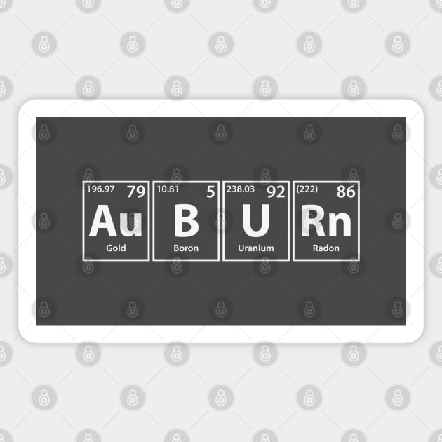 Auburn (Au-B-U-Rn) Periodic Elements Spelling Magnet by cerebrands